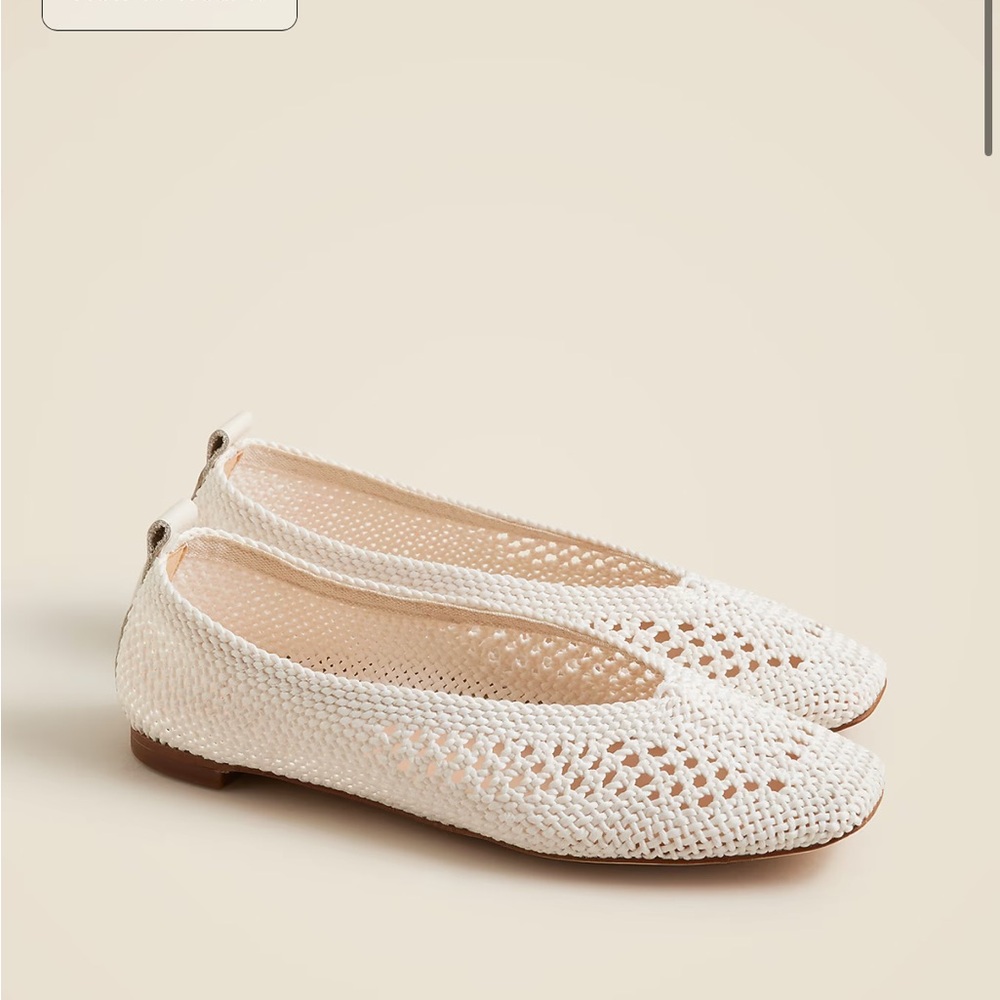 J Crew Square-toe crochet ballet flats, New in Box